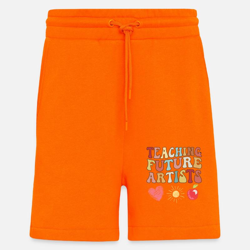 Kunstlehrer Design Kunstlehrerinnen Kunst Schule - Shorts - made by SPREAD - SUNSET ORANGE