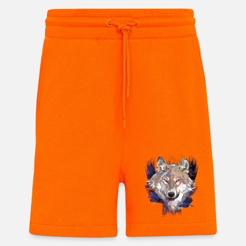 Wolf | Tier | Grauer Wolf - Shorts - made by SPREAD - SUNSET ORANGE