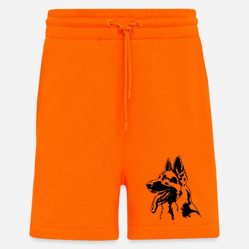 Deutscher Schäferhund Kopf - Shorts - made by SPREAD - SUNSET ORANGE