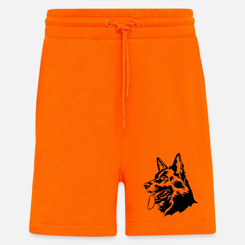 German shepherd head - Shorts - made by SPREAD - SUNSET ORANGE