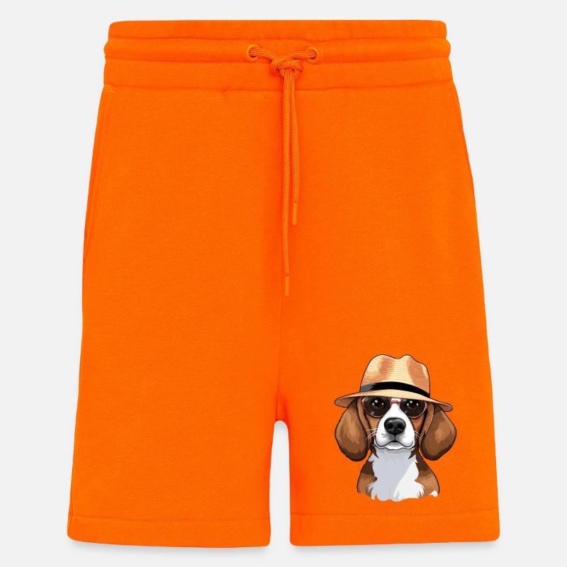 cavalier king charles, beagle, chien - Short bio décontracté fabriqué en UE - SUNSET ORANGE