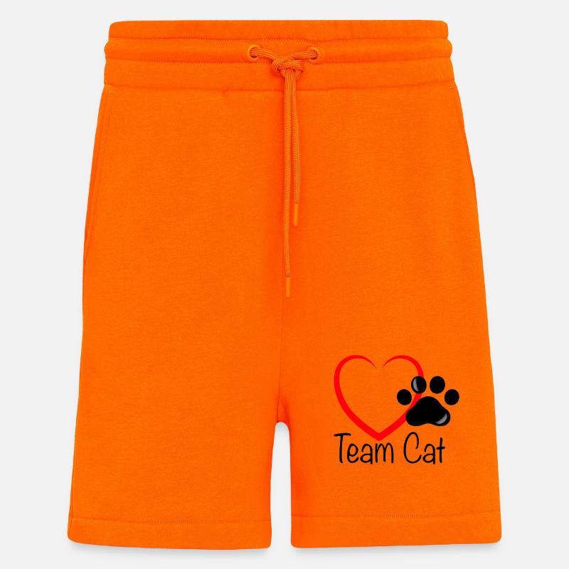 Team Cat mit Herz - Shorts - made by SPREAD - SUNSET ORANGE