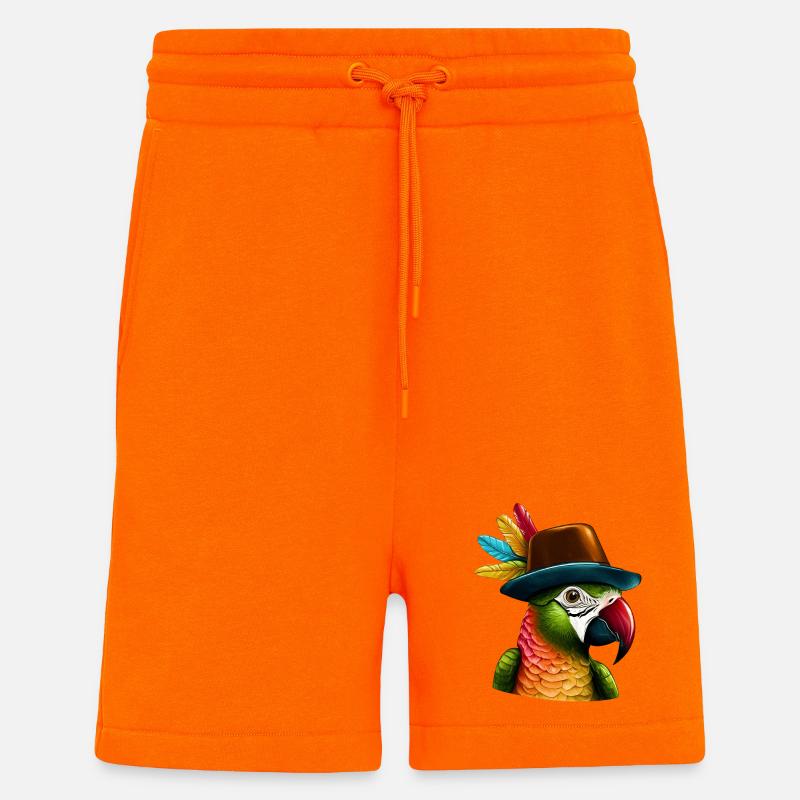 Papagei mit Hut - Shorts - made by SPREAD - SUNSET ORANGE