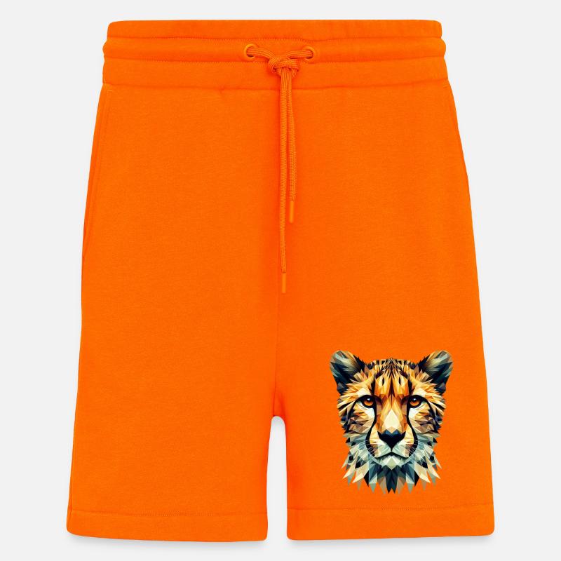Polygonaler Gepard - Shorts - made by SPREAD - SUNSET ORANGE