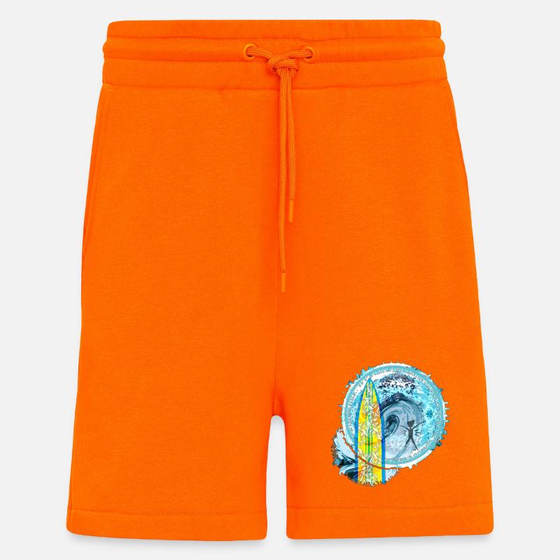 Surf Waves Abstract Art Print - Shorts - made by SPREAD - SUNSET ORANGE