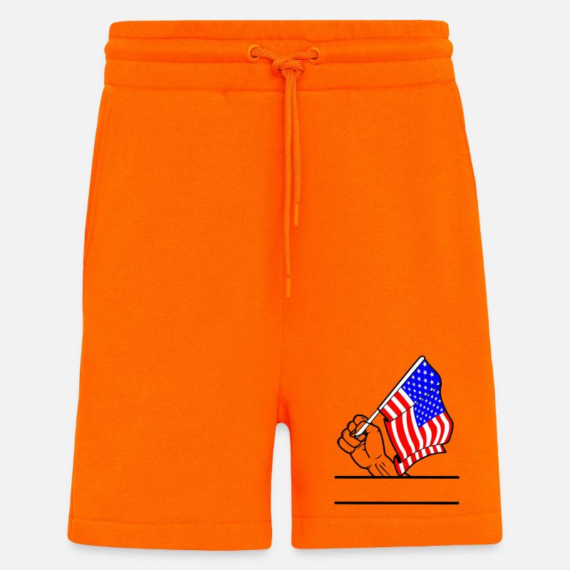 Flagge USA transparenter Fausttextraum - Shorts - made by SPREAD - SUNSET ORANGE