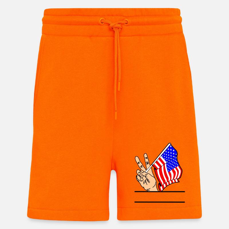 Flagge USA Friedenszeichen Textraum - Shorts - made by SPREAD - SUNSET ORANGE