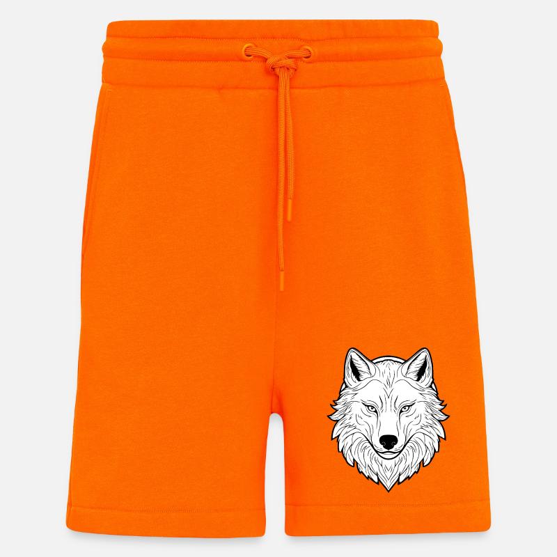 Gewaltiger Wolf Kopf Illustration - Shorts - made by SPREAD - SUNSET ORANGE