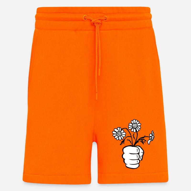 Faust/Hand mit Blumenstrauß - Shorts - made by SPREAD - SUNSET ORANGE