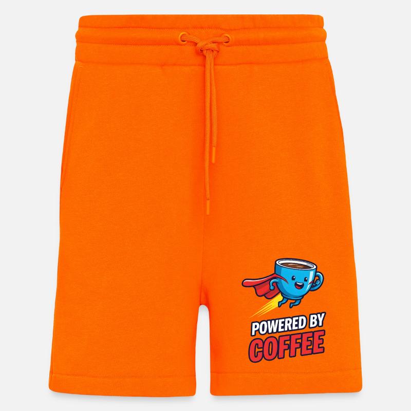 Kaffee Superheld mit Cape - Shorts - made by SPREAD - SUNSET ORANGE