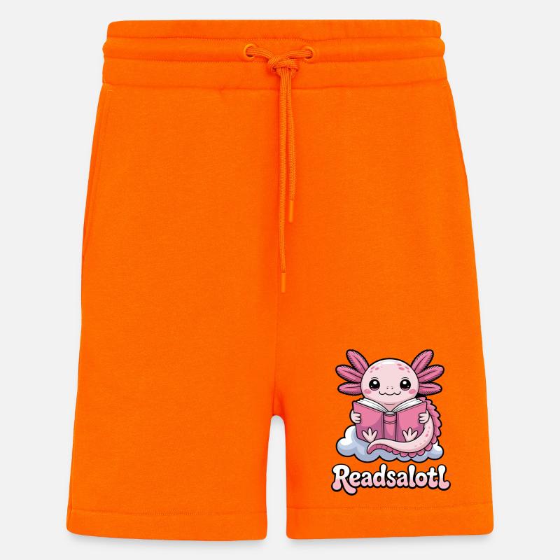Readsalotl Axolotl-Lesebücher - Shorts - made by SPREAD - SUNSET ORANGE