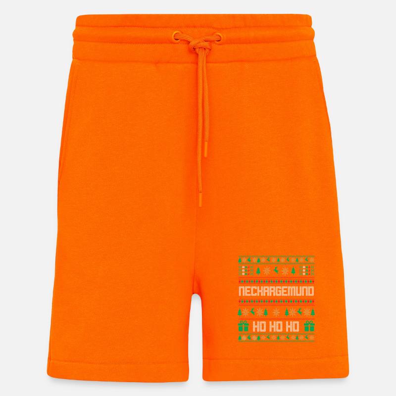 Pull de Noël Neckargemünd - Short bio décontracté fabriqué en UE - SUNSET ORANGE