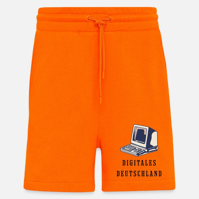 80s Style Retro Computer Digital Germany - Shorts - made by SPREAD - SUNSET ORANGE
