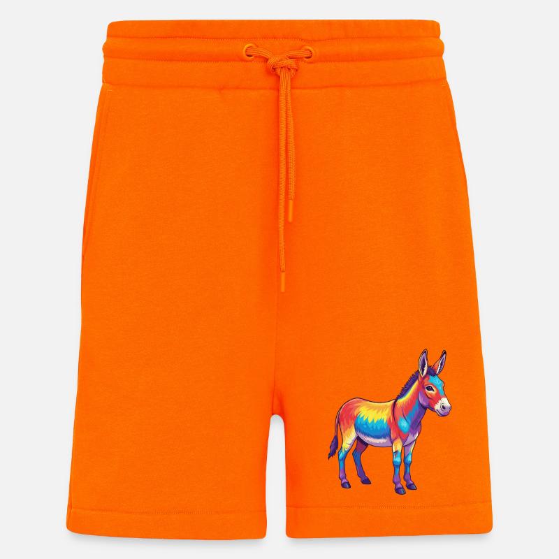 Bunte Eselregenbogen-Pop-Art-Aquarell - Shorts - made by SPREAD - SUNSET ORANGE