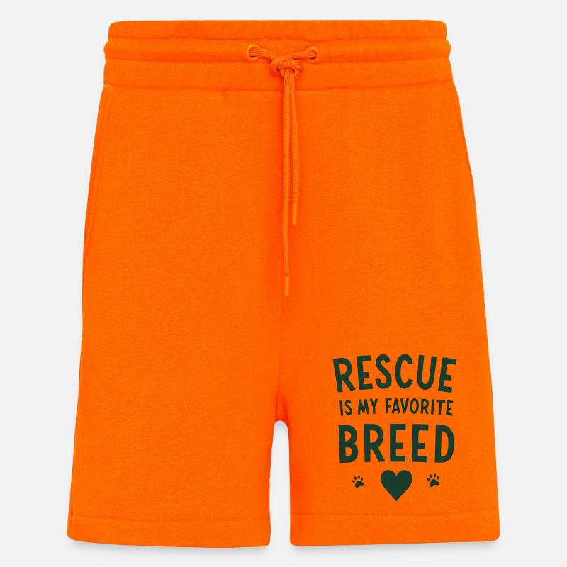 Rescue est ma race préférée - Short bio décontracté fabriqué en UE - SUNSET ORANGE