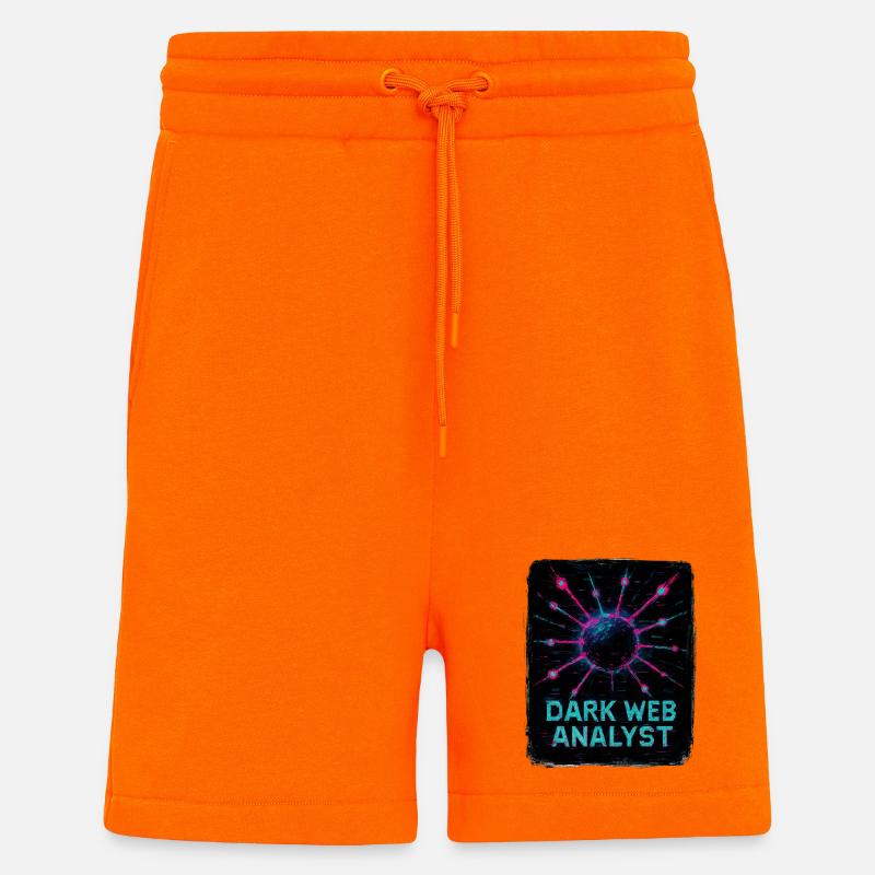 Dark Web Analyst - Cybersécurité - Short bio décontracté fabriqué en UE - SUNSET ORANGE