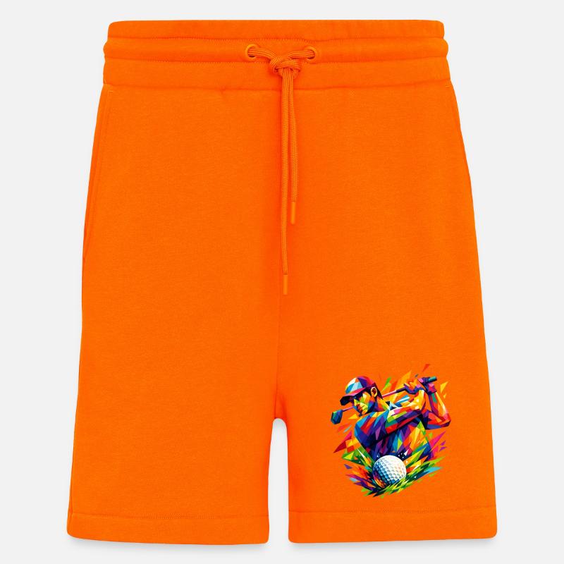 Farbexplosion in Golfschlägen - Shorts - made by SPREAD - SUNSET ORANGE