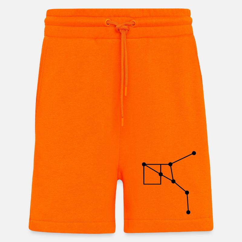 Lignes de géométrie de constellation - Short bio décontracté fabriqué en UE - SUNSET ORANGE