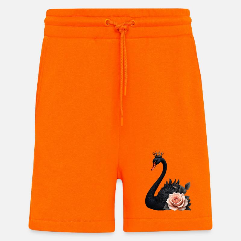 Schwarzer Schwan, gekrönt mit Rose - Shorts - made by SPREAD - SUNSET ORANGE