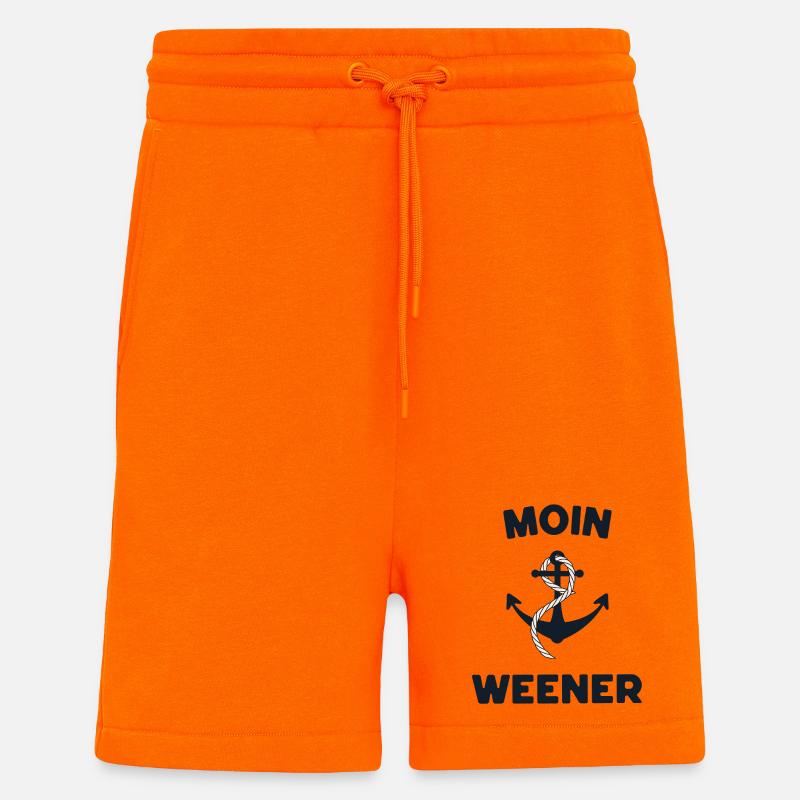 Moin Weener – Conception d’ancres maritimes - Short bio décontracté fabriqué en UE - SUNSET ORANGE