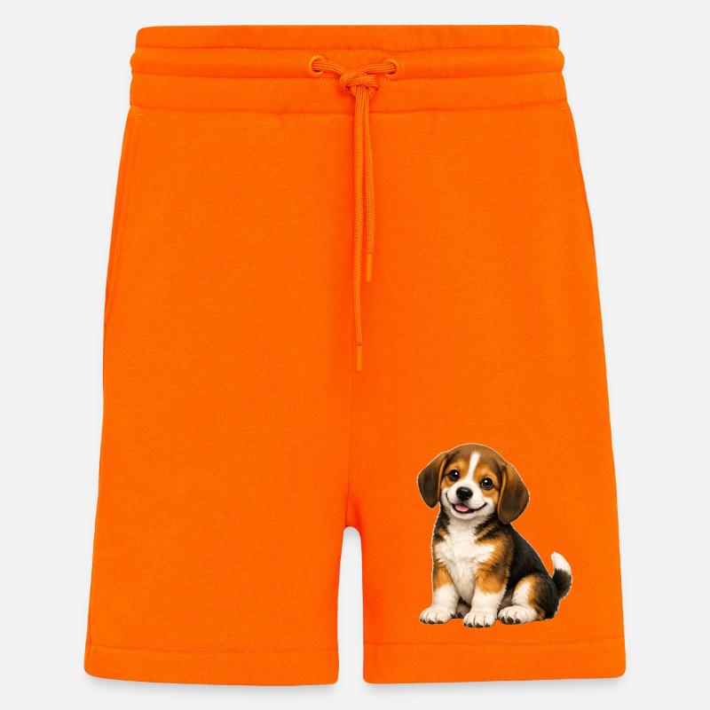 Lächelnder Beagle-Welpe - Shorts - made by SPREAD - SUNSET ORANGE