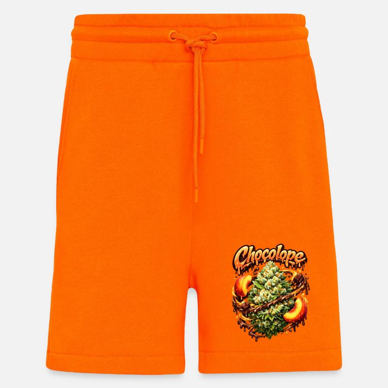 Gravure graffiti Chocolope Peach - Short bio décontracté fabriqué en UE - SUNSET ORANGE
