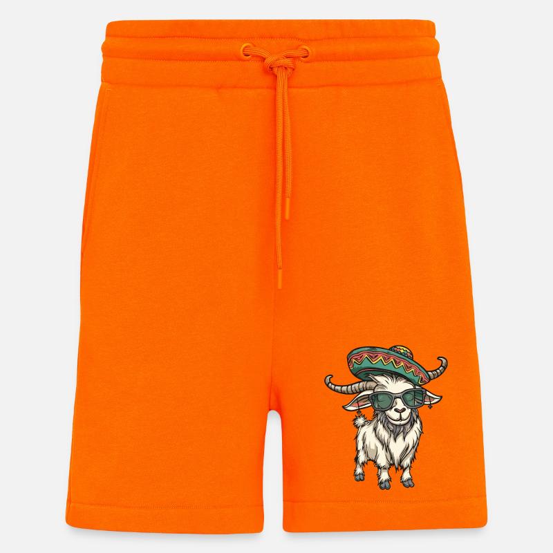 Bergziege Comic Lustig Sombrero - Shorts - made by SPREAD - SUNSET ORANGE