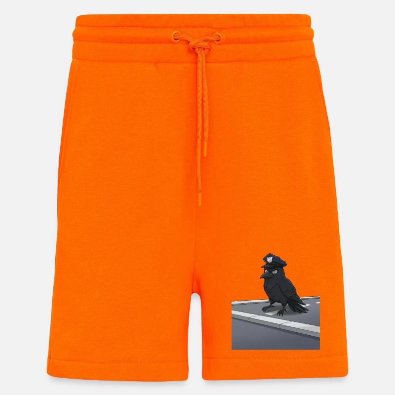 Rabe als Polizeibeamter auf Straße - Shorts - made by SPREAD - SUNSET ORANGE