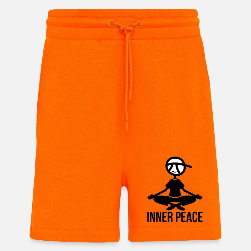 Paix intérieure - Short bio décontracté fabriqué en UE - SUNSET ORANGE