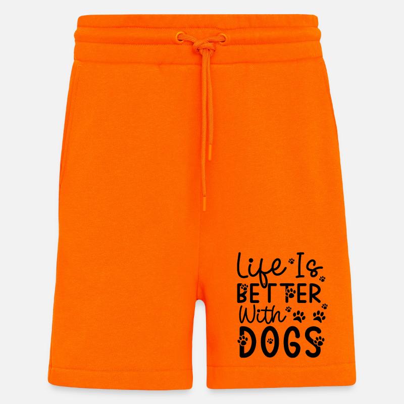 Monochromes Minimal-Abstract Muster - Shorts - made by SPREAD - SUNSET ORANGE