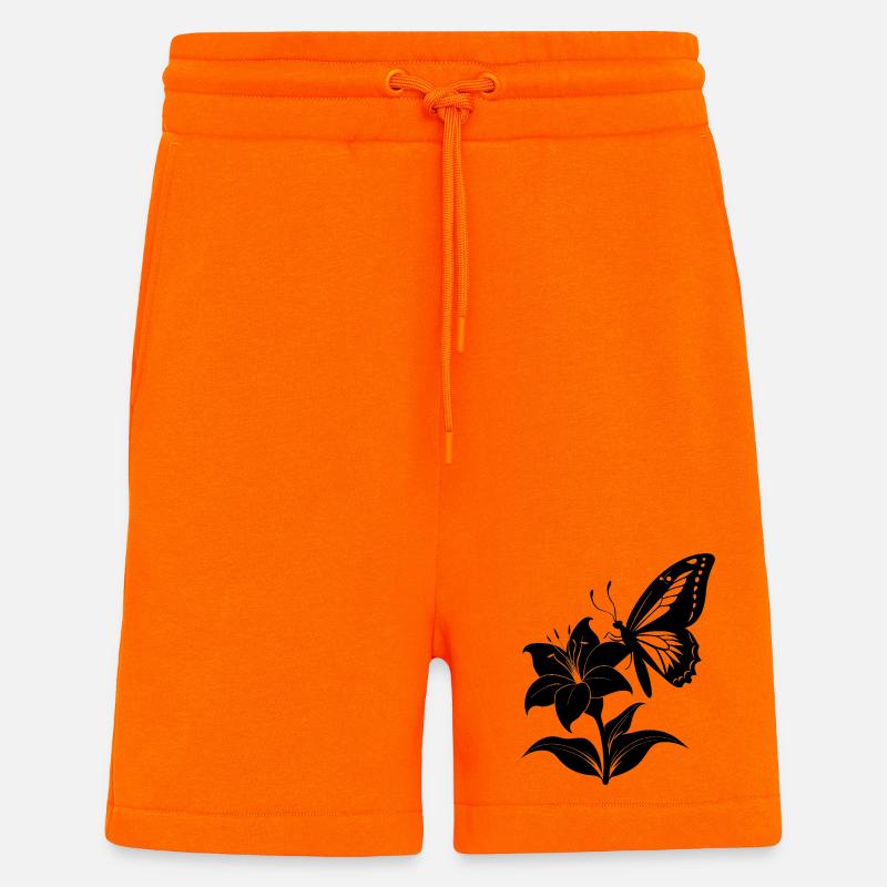 Papillon sur Lys - Short bio décontracté fabriqué en UE - SUNSET ORANGE