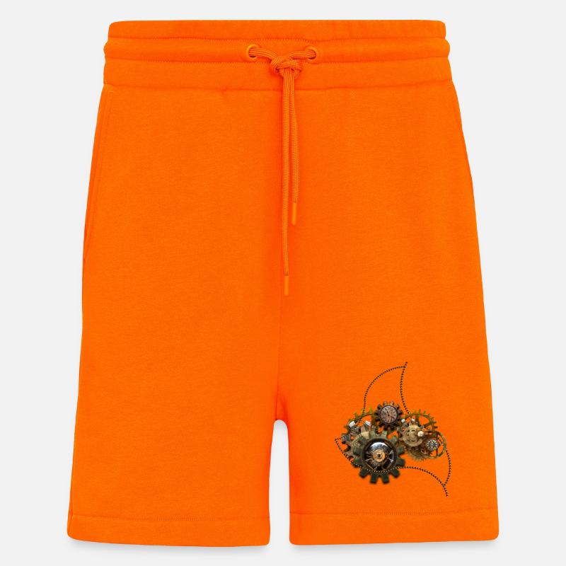 Steampunk, wunderbare Uhr mit Getriebe. - Shorts - made by SPREAD - SUNSET ORANGE