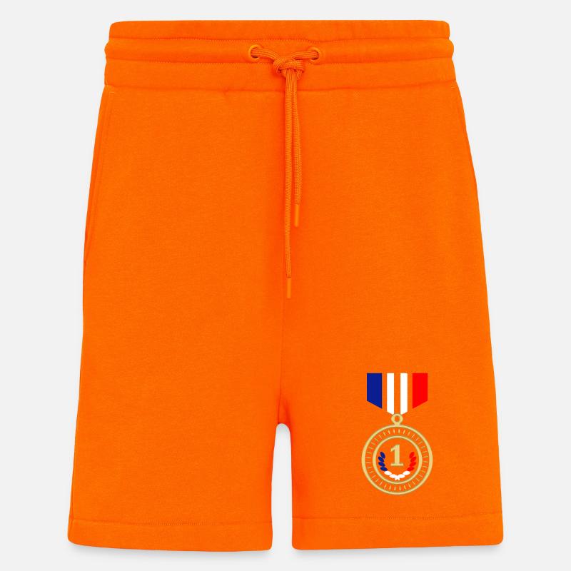 Rote weiße blaue Medaille - Shorts - made by SPREAD - SUNSET ORANGE