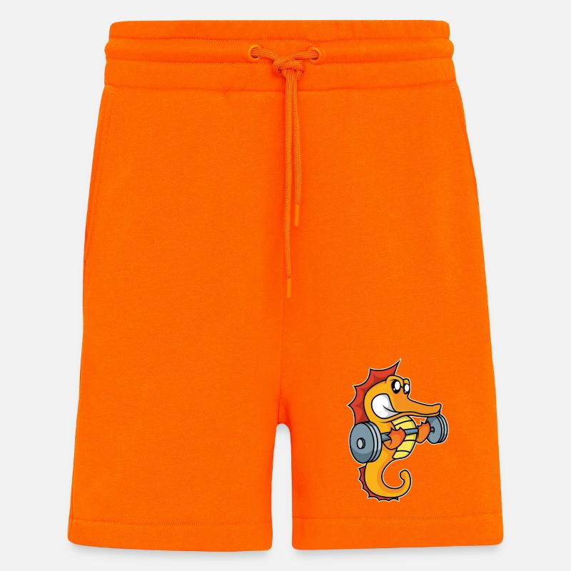 Gewichthebendes Seepferdchen - Shorts - made by SPREAD - SUNSET ORANGE
