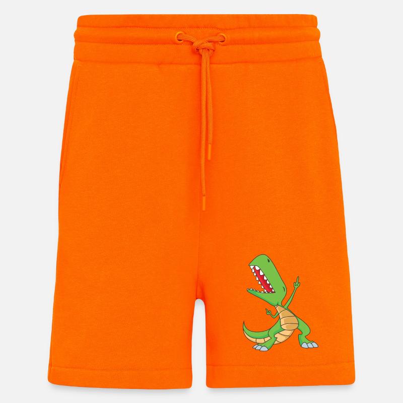 Dabbing T-Rex | Dabbing Dinosaurier - Shorts - made by SPREAD - SUNSET ORANGE