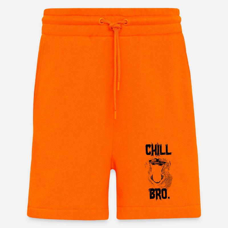 Chill Bro Nasenaffe Geschenk - Shorts - made by SPREAD - SUNSET ORANGE
