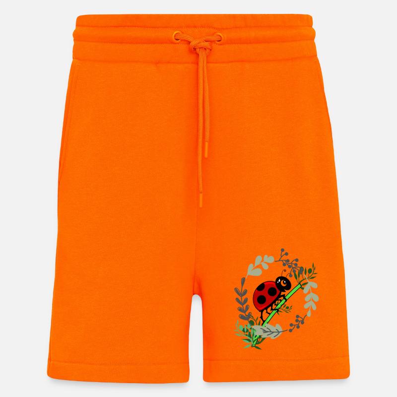 Ladybug botany comic style - Shorts - made by SPREAD - SUNSET ORANGE