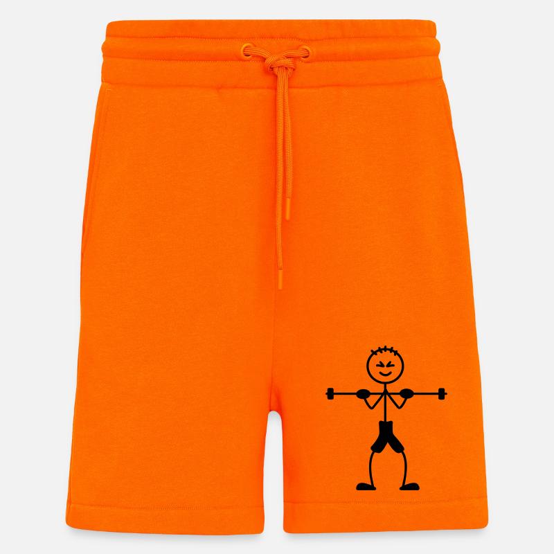 Musculation avec beaucoup de poids - Short bio décontracté fabriqué en UE - SUNSET ORANGE