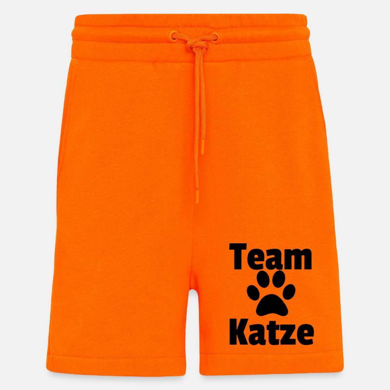 Team Katze schwarz raw - Shorts - made by SPREAD - SUNSET ORANGE