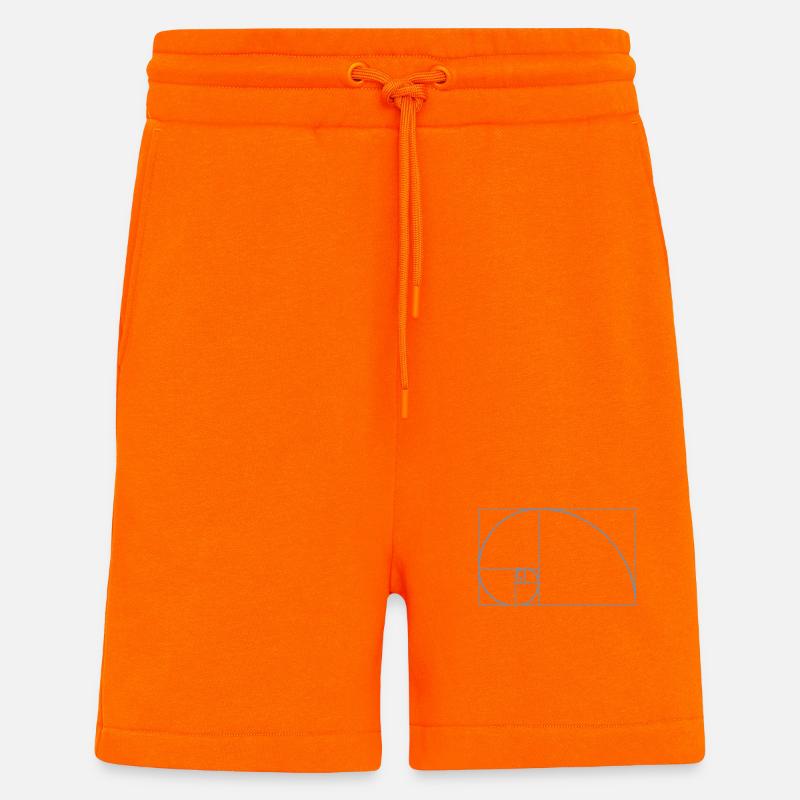 Fibonacci Tshirt - Short bio décontracté fabriqué en UE - SUNSET ORANGE