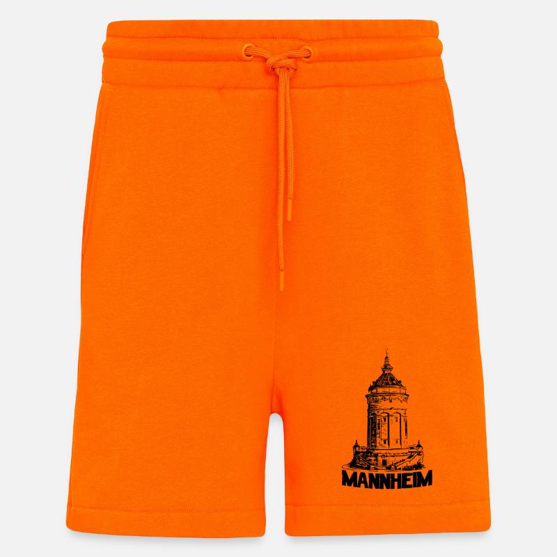 Mannheimer Wasserturm Mannheim schwarz - Shorts - made by SPREAD - SUNSET ORANGE