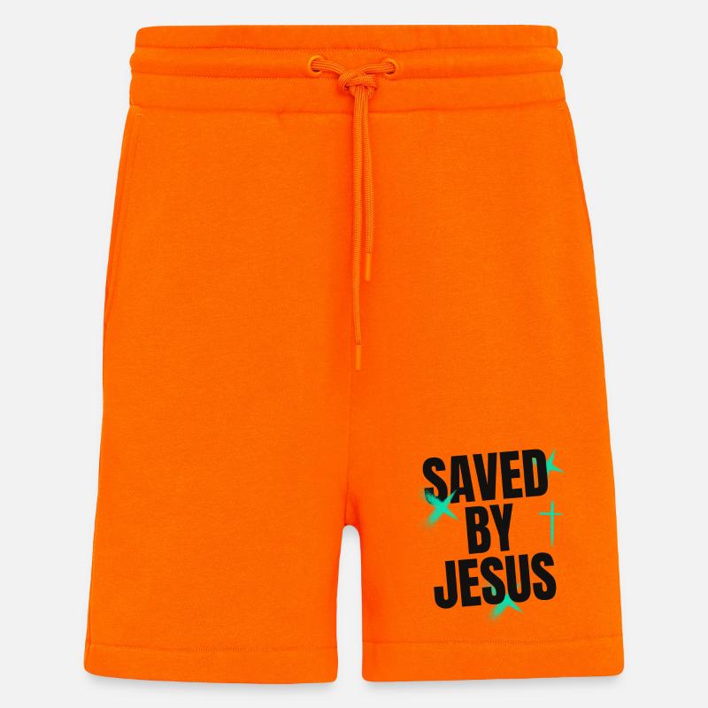 Saved by Jesus - Shorts - made by SPREAD - SUNSET ORANGE