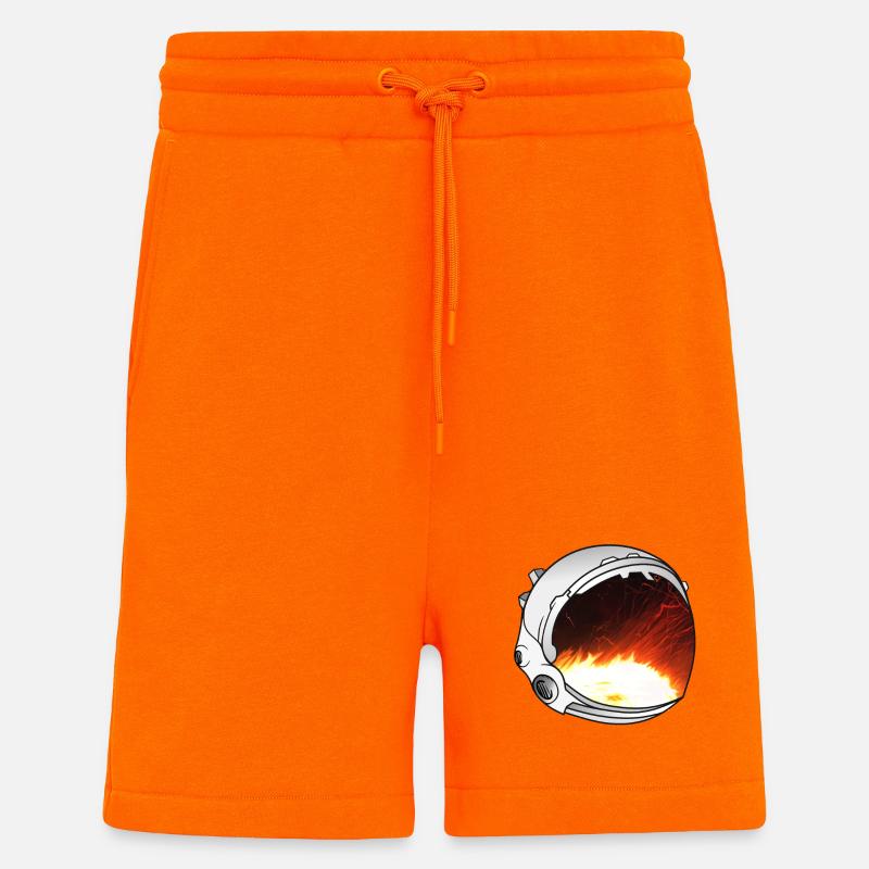 Astronaut Helmet Artwork - Shorts - made by SPREAD - SUNSET ORANGE