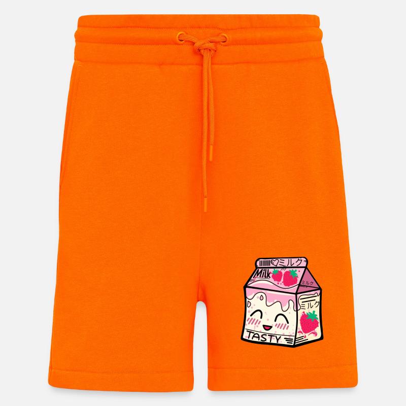 Erdbeer Milch Packung kawaii - Shorts - made by SPREAD - SUNSET ORANGE
