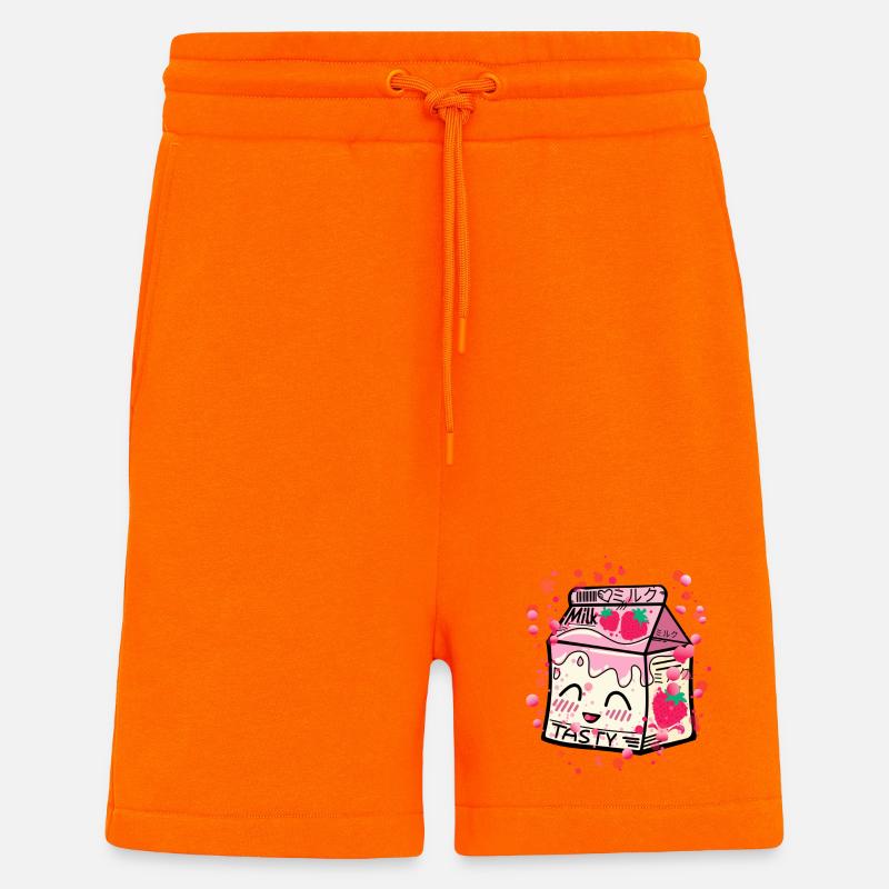 Erdbeer Milch Packung kawaii - Shorts - made by SPREAD - SUNSET ORANGE