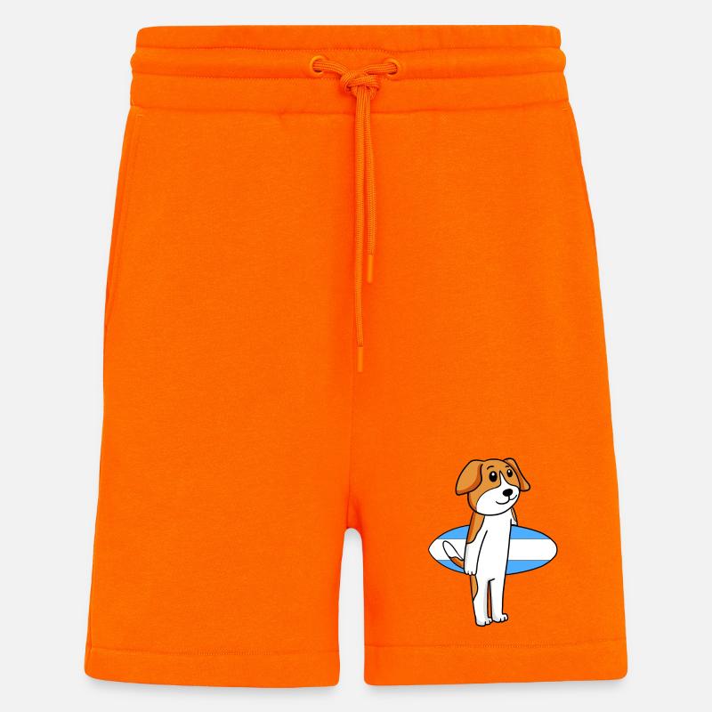 Surfboard Dog Beagle Surfing Gift - Shorts - made by SPREAD - SUNSET ORANGE