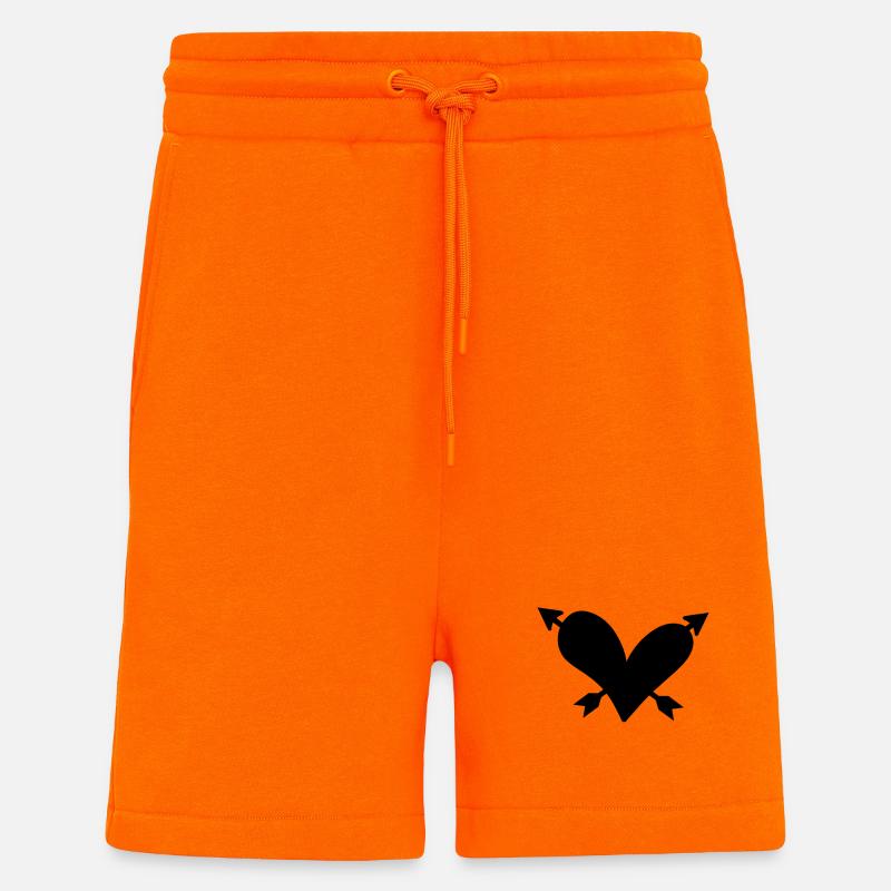 Flèche de cœur - Short bio décontracté fabriqué en UE - SUNSET ORANGE