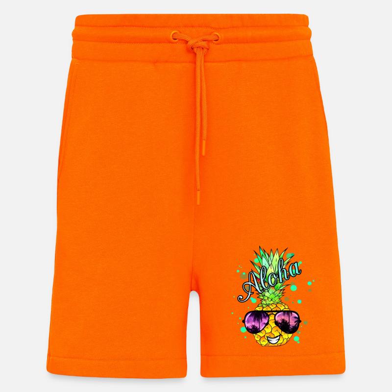 Aloha Ananas mit Farbspritzern - Shorts - made by SPREAD - SUNSET ORANGE