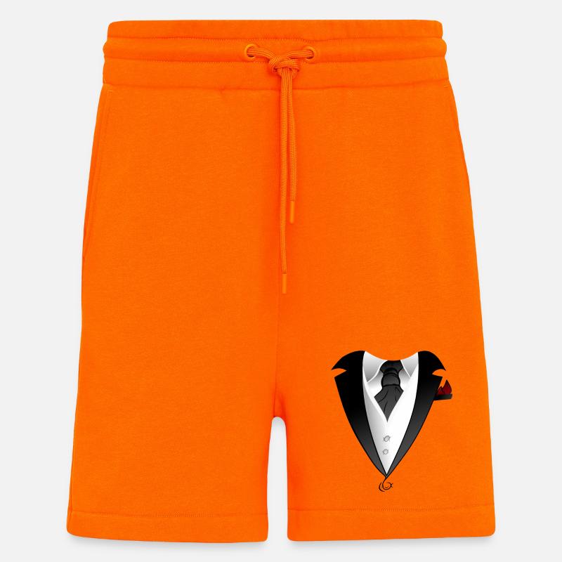 Costume avec veste cravate design - Short bio décontracté fabriqué en UE - SUNSET ORANGE