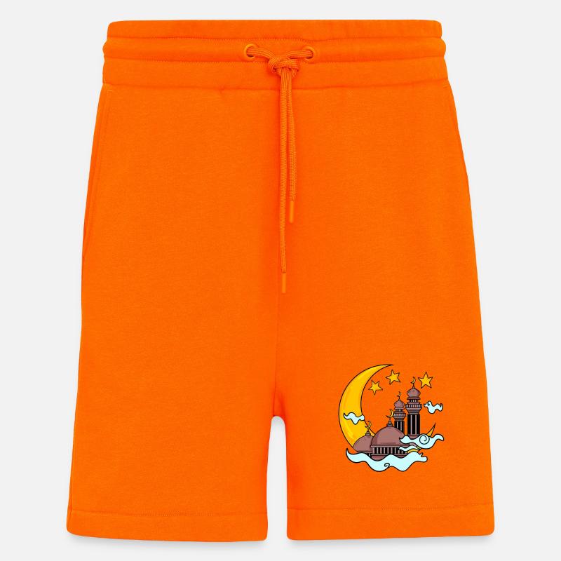 Mosque with Crescent - Shorts - made by SPREAD - SUNSET ORANGE
